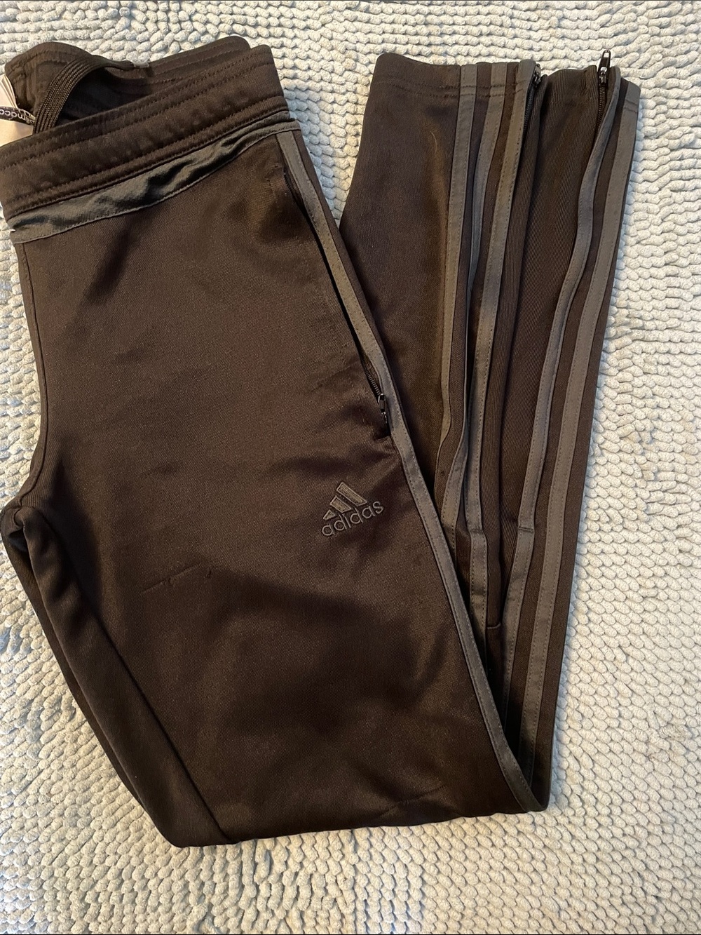 adidas Black Track Pants with Side Stripes